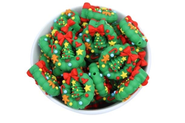 Couronne avec sapin 3D - Perle en silicone