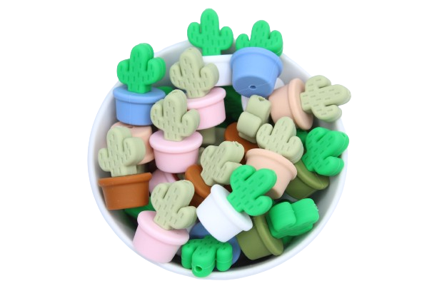 Cactus avec pot - Perle en silicone
