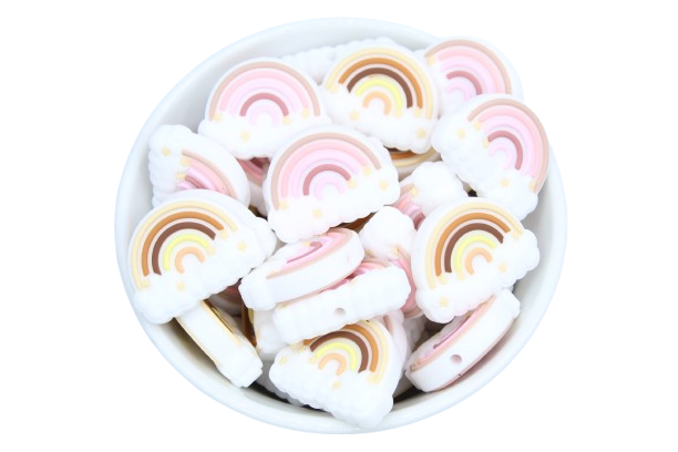 Arc en ciel avec nuage version 2 - Perle en silicone