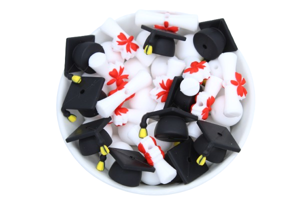 Diplôme et mortarboard - Perle en silicone