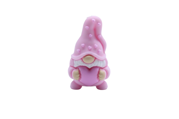 Gnome avec coeur 3D - Perle en silicone