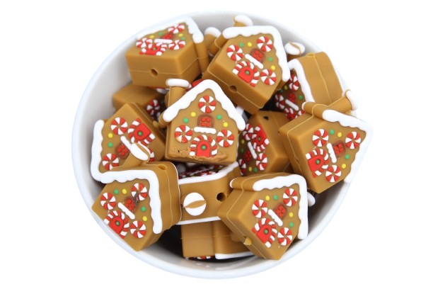 Maison pain d'épice 3D - Perle en silicone