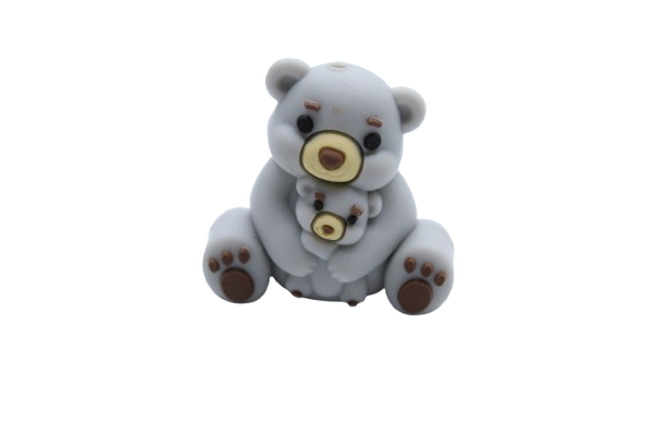 Nounours avec bébé 3D - Perle en silicone