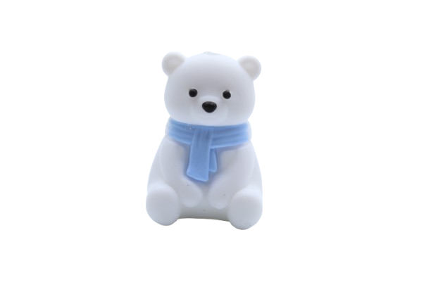 Ours avec écharpe 3D - Perle en silicone