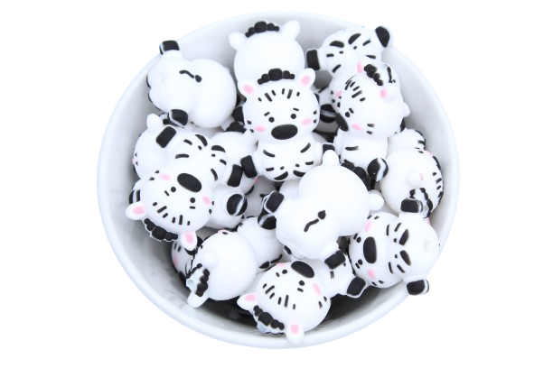 Zèbre 3D - Perle en silicone