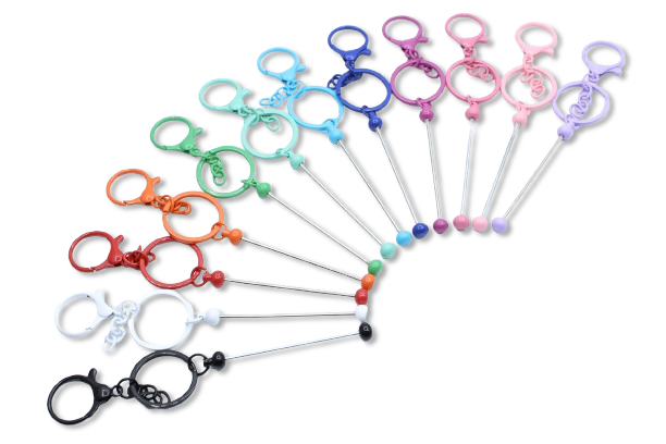 Porte clés avec barre à perler coloré - Métal