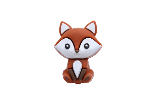 Renard 3D - Perle en silicone