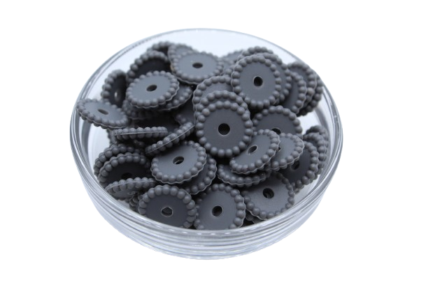 Mini rondelle à pois - lot de 5 - Perle en silicone