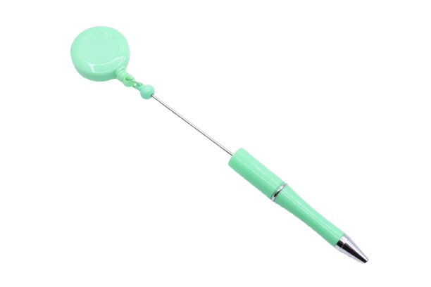 Stylo à perler avec enrouleur badge - Plastique