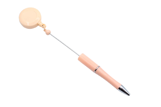 Stylo à perler avec enrouleur badge - Plastique