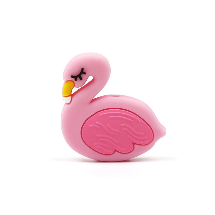 Flamant rose - Perle en silicone