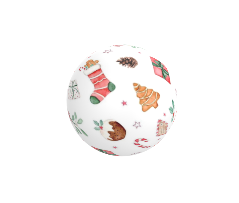 Perle imprimée Noël version 2 - Perle en silicone