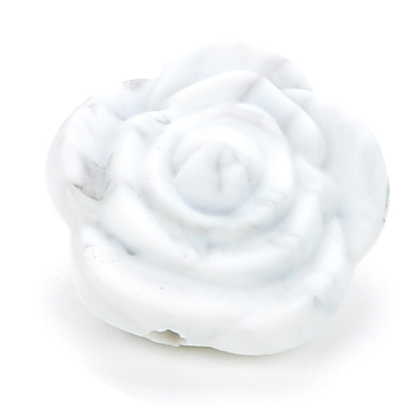 Fleur double face - Perle en silicone