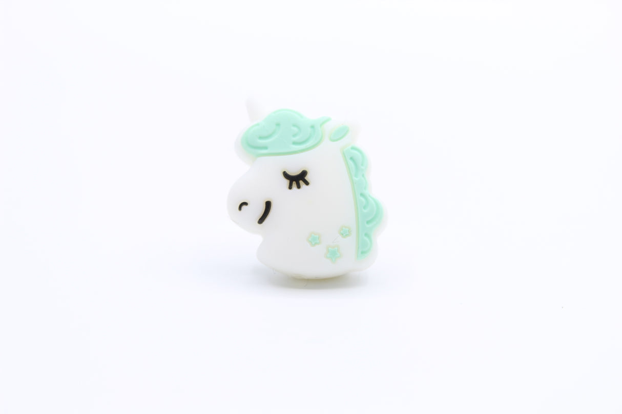 Licorne tête et version 2 - Perle en silicone