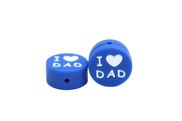 "I ♥ DAD"- Perle en silicone