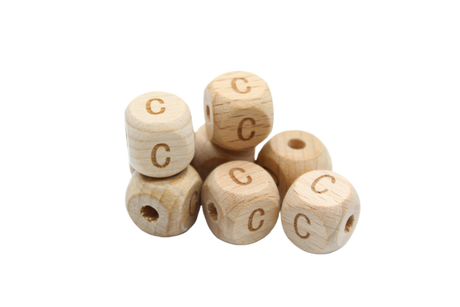 Lettre 12mm - en hêtre naturel - Perle en bois