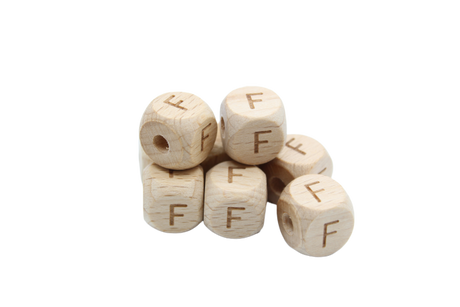 Lettre 12mm - en hêtre naturel - Perle en bois