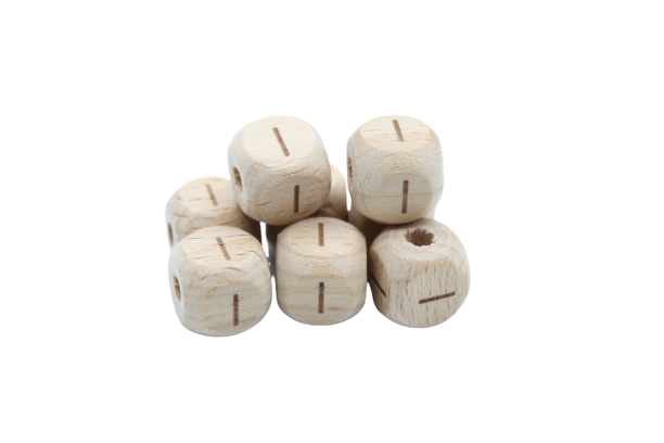 Lettre 12mm - en hêtre naturel - Perle en bois