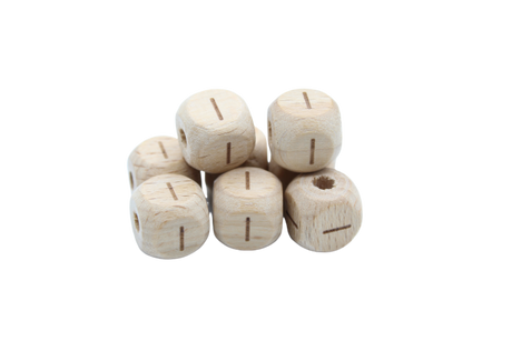 Lettre 12mm - en hêtre naturel - Perle en bois