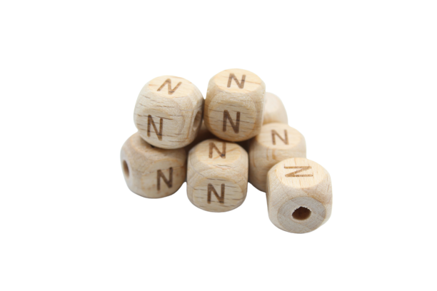 Lettre 12mm - en hêtre naturel - Perle en bois
