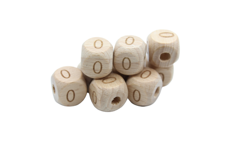 Lettre 12mm - en hêtre naturel - Perle en bois