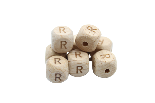 Lettre 12mm - en hêtre naturel - Perle en bois