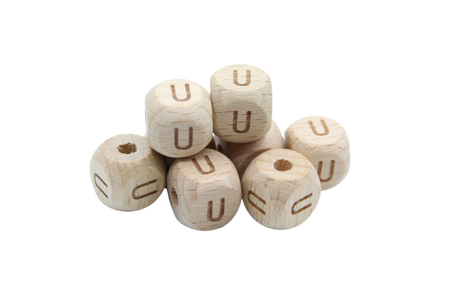 Lettre 12mm - en hêtre naturel - Perle en bois