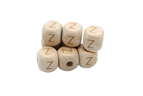 Lettre 12mm - en hêtre naturel - Perle en bois