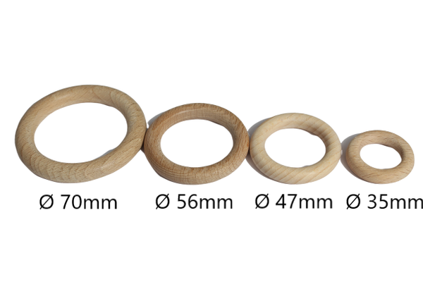 Lot de 7 anneaux en bois Ø 35 mm