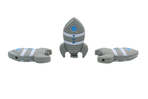 Fusée - Perle en silicone