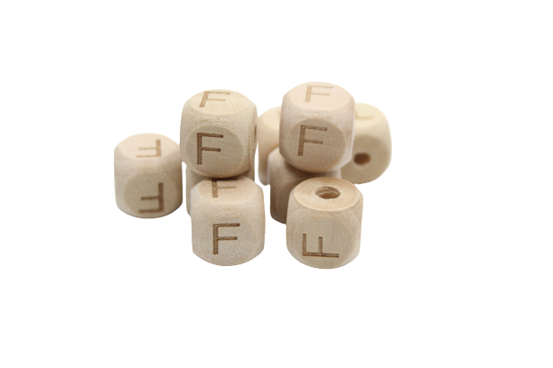 Lettre 12mm modèle 2 - en hêtre naturel - Perle en bois