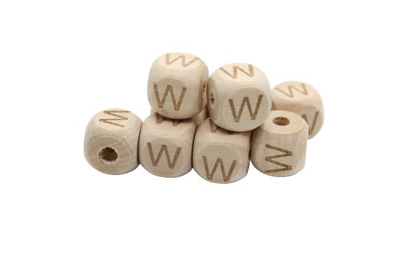 Lettre 12mm modèle 2 - en hêtre naturel - Perle en bois