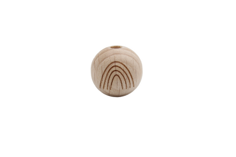 Ronde Ø16mm  avec motif - en hêtre - Perle en bois