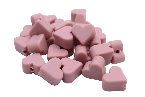 Petit coeur 14mm - Perle en silicone