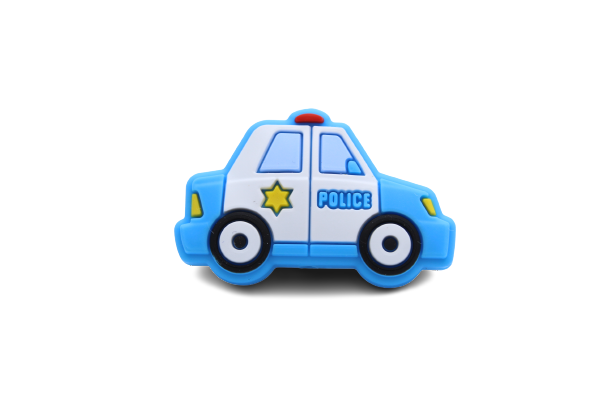 Voiture police - Perle en silicone