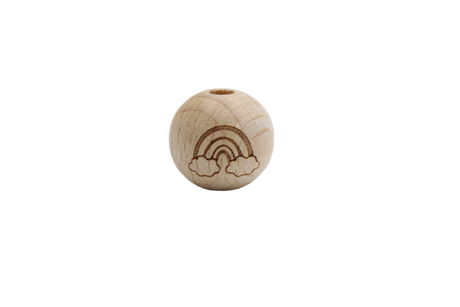 Ronde Ø16mm  avec motif - en hêtre - Perle en bois