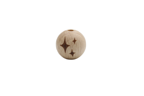 Ronde Ø16mm  avec motif - en hêtre - Perle en bois