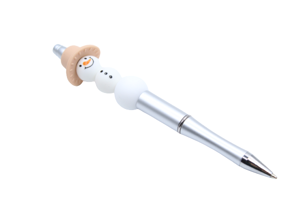 Perle imprimée Bonhomme de neige - Perle en silicone