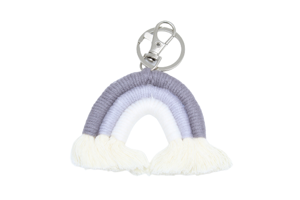 Porte clés Arc en ciel macramé