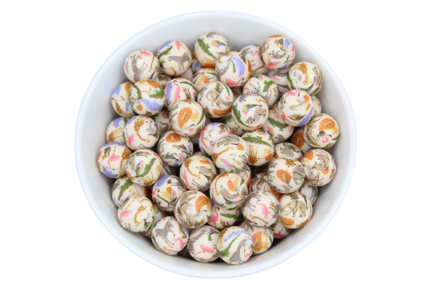 Perle imprimée à motif - Perle en silicone