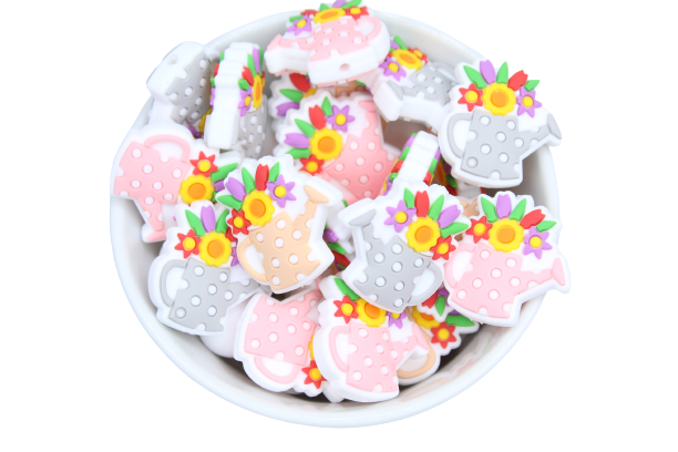 Arrosoir fleuri - Perle en silicone