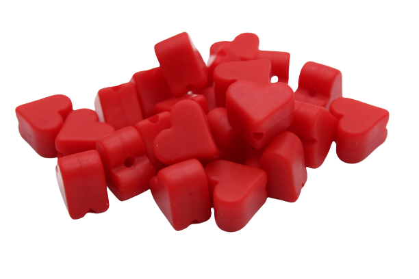 Petit coeur 14mm - Perle en silicone