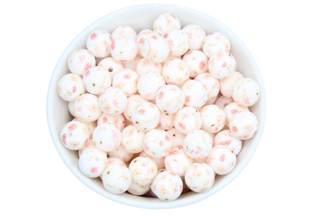 Perle imprimée florale  - Perle en silicone
