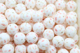 Perle imprimée florale  - Perle en silicone