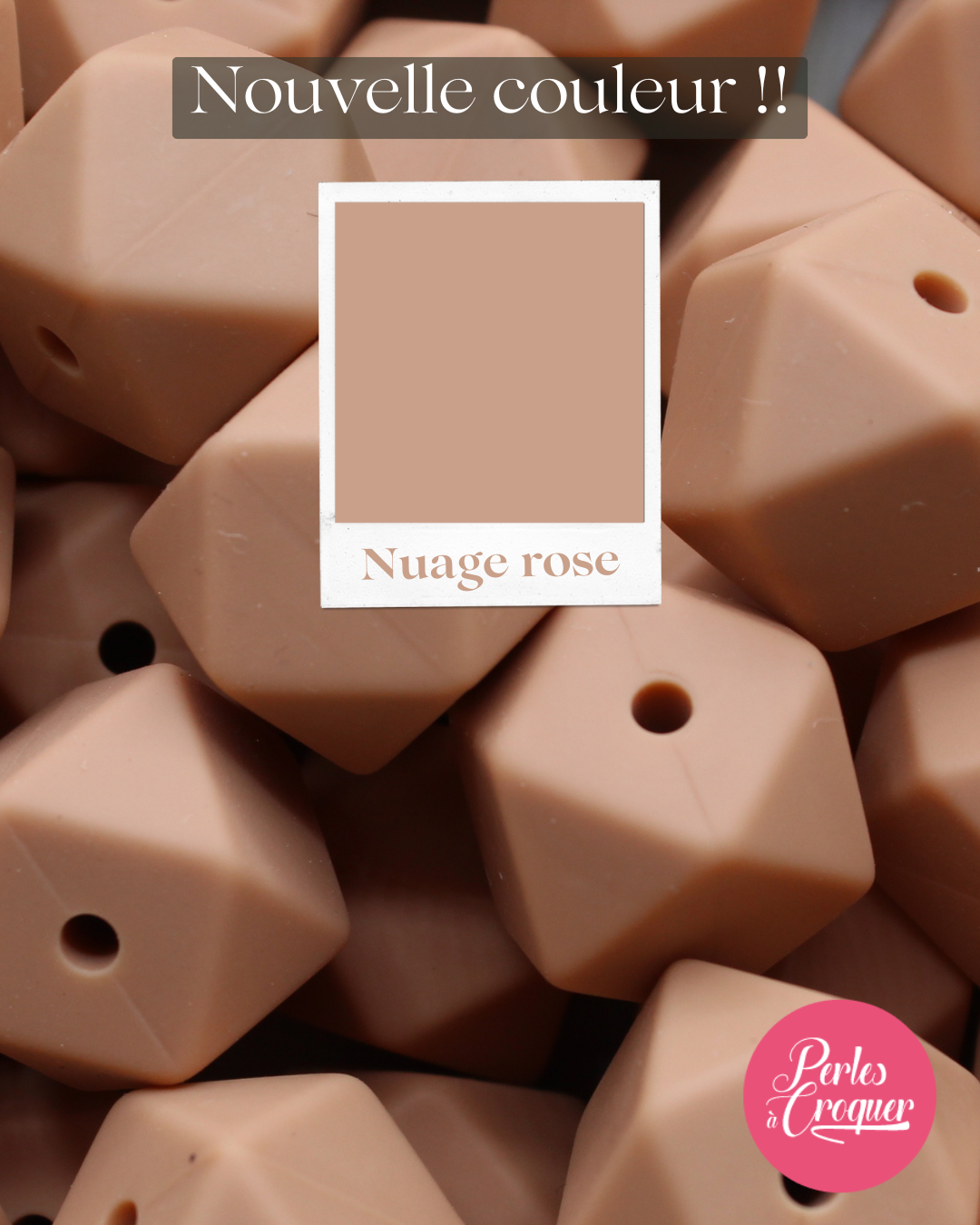 Nouvelle couleur: Nuage rose - Perle en silicone