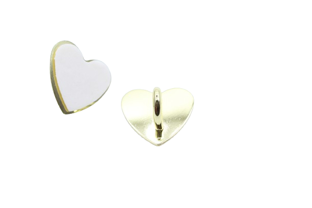 Crochet coeur adhésif - Métal