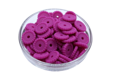 Mini rondelle à pois - lot de 5 - Perle en silicone