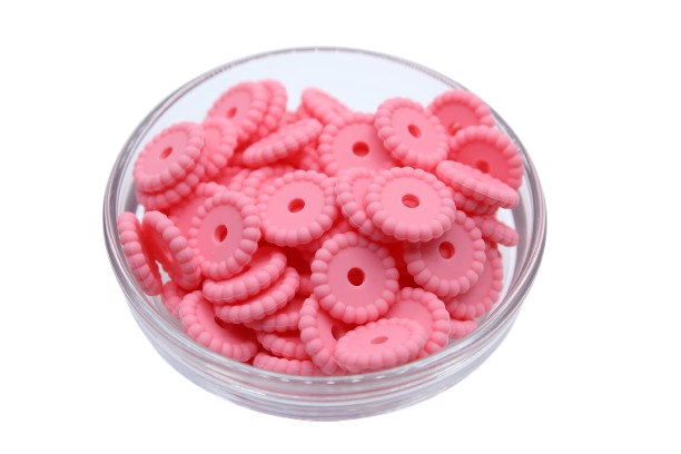Mini rondelle à pois - lot de 5 - Perle en silicone