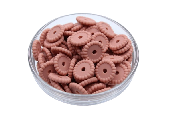 Mini rondelle à pois - lot de 5 - Perle en silicone