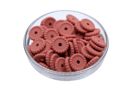 Mini rondelle à pois - lot de 5 - Perle en silicone
